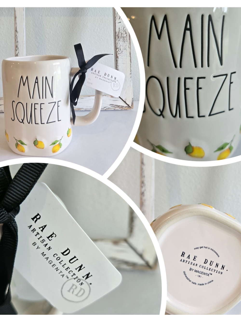NWT! Rae Dunn "MAIN SQUEEZE" Lemon Mug - NWT Artisan Collection